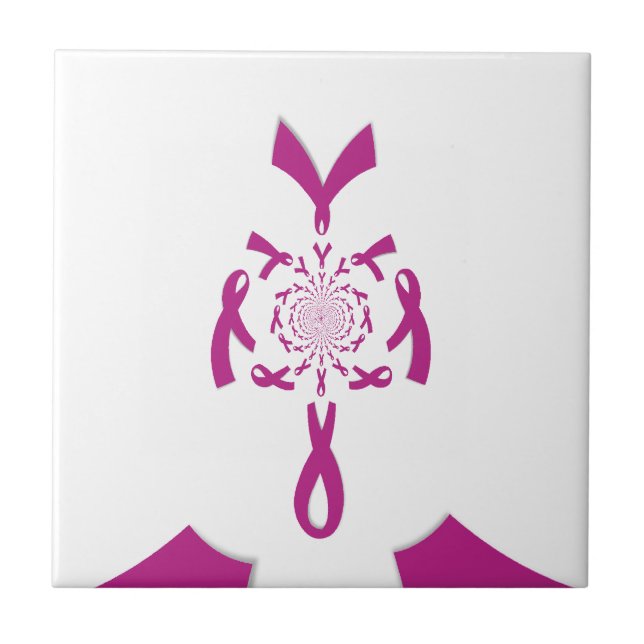 Breast Cancer Awareness Art Print Tile (Front)