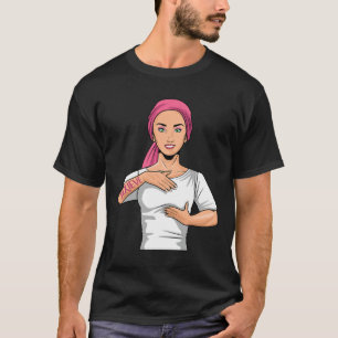 Breast Cancer Awareness Asl American Sign Language T-Shirt