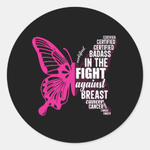 Breast cancer awareness best classic round sticker
