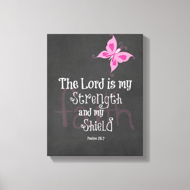 Breast Cancer Awareness Bible Verse Canvas Print (Front)