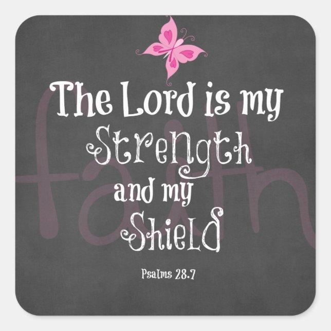 Breast Cancer Awareness Bible Verse Square Sticker (Front)