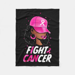 Breast Cancer Awareness Black Women Warrior Suppor Fleece Blanket