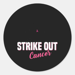 Breast Cancer Awareness - Bowling Strike Out Pink  Classic Round Sticker