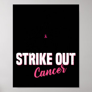 Breast Cancer Awareness - Bowling Strike Out Pink  Poster