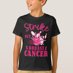 Breast Cancer Awareness - Bowling Strike Out Pink T-Shirt