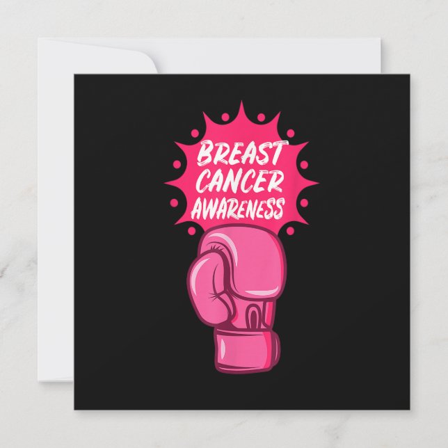 Breast Cancer Awareness Boxing Glove Support Survi Invitation (Front)
