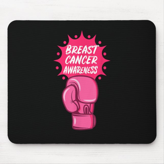 Breast Cancer Awareness Boxing Glove Support Survi Mouse Pad (Front)