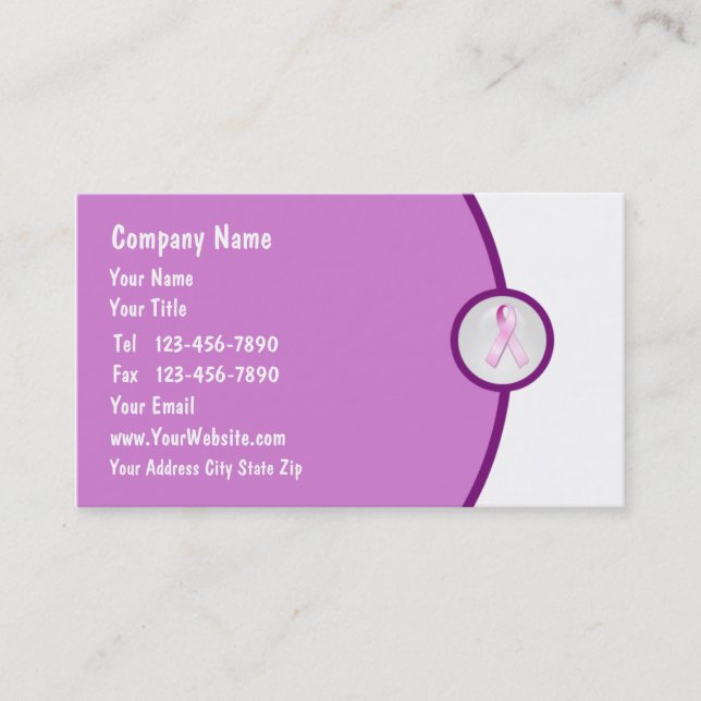Breast Cancer Awareness Business Card (Front)
