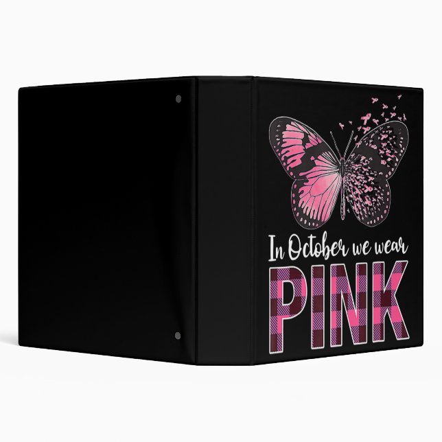 Breast Cancer Awareness Butterfly - In October We  Binder (Background)