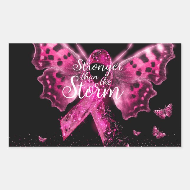 Breast Cancer Awareness Butterfly Quote Sticker (Front)