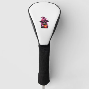 Breast Cancer Awareness Cat Halloween Pink Ribbon Golf Head Cover