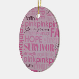 Breast Cancer Awareness Ceramic Ornament