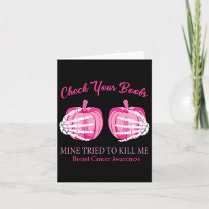 Breast Cancer Awareness Check Your Breast Skeleton Card