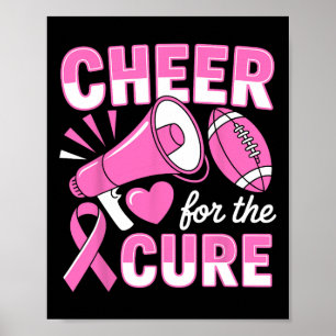 Breast Cancer Awareness Cheer For The Cure Footbyl Poster