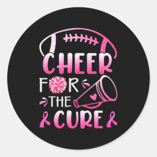 Breast Cancer Awareness Cheer For The Cure T-Shirt Classic Round Sticker