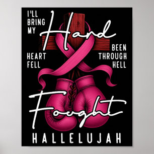 Breast Cancer Awareness Christian Hard Fought Hall Poster