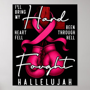 Breast Cancer Awareness Christian Hard Fought Hall Poster