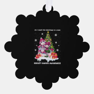 Breast Cancer Awareness Christmas Tree Ornament Card