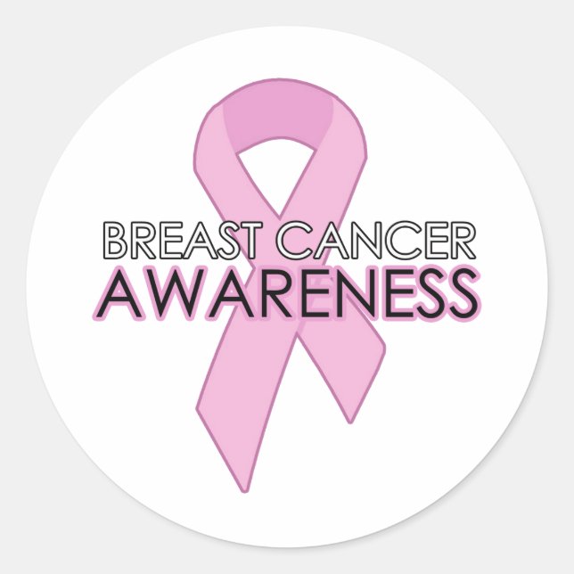 Breast Cancer Awareness Classic Round Sticker (Front)