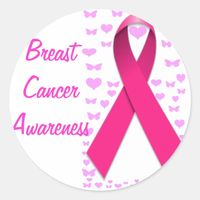 Breast Cancer Awareness_ Classic Round Sticker (Front)