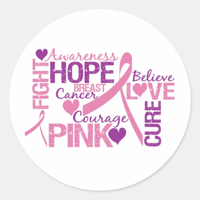 Breast Cancer Awareness Classic Round Sticker (Front)