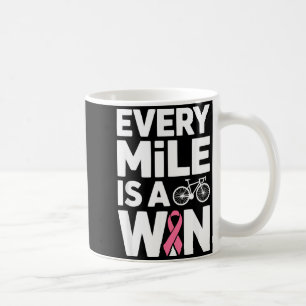Breast cancer awareness cyclist biking cycling coffee mug