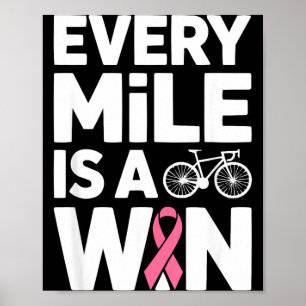 Breast cancer awareness cyclist biking cycling poster