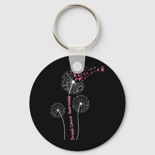 Breast Cancer Awareness Dandelion Wish Strength Keychain