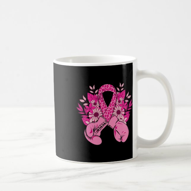 Breast Cancer Awareness Design Pink Ribbon Boxing  Coffee Mug (Right)