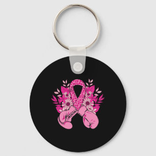 Breast Cancer Awareness Design Pink Ribbon Boxing Keychain