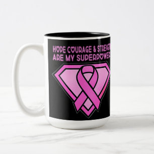 Breast Cancer Awareness Diamond Logo Black Two-Tone Coffee Mug