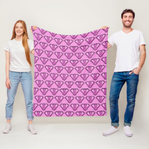 Breast Cancer Awareness Diamond Logo Pink Fleece Blanket