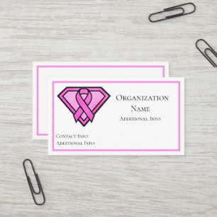 Breast Cancer Awareness Diamond Logo White Business Card