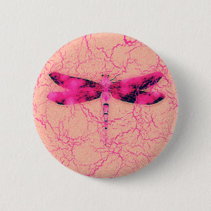 Breast Cancer Awareness Dragonfly 2 Inch Round Button