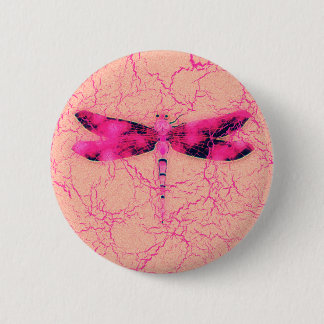 Breast Cancer Awareness Dragonfly 2 Inch Round Button