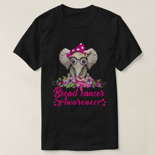 Breast cancer awareness Elephant  T-Shirt (Design Front)