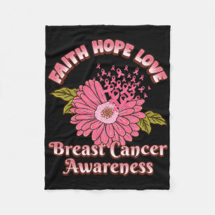 Breast Cancer Awareness Faith Hope Love  Fleece Blanket