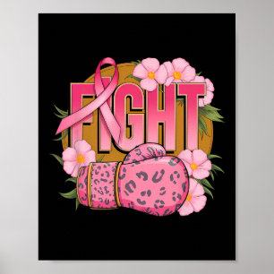 Breast Cancer Awareness Fight Boxing Gloves Poster
