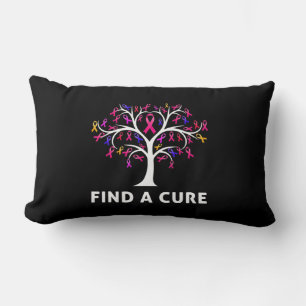Breast Cancer Awareness Fight Find A Cure Tree Rib Lumbar Pillow