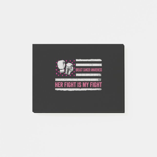 breast cancer awareness fight post-it notes (Front)