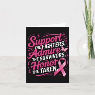 Breast Cancer Awareness Fighters Survivors Honour Card