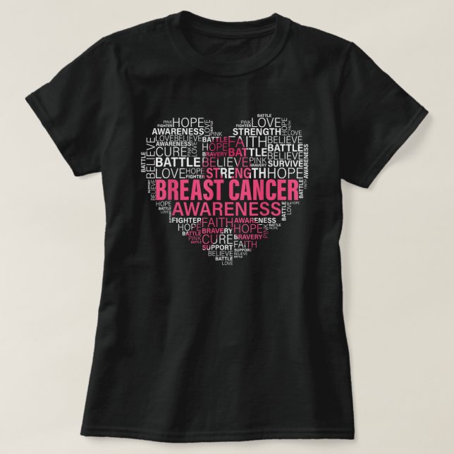 Breast Cancer Awareness Fighting Hope Support T-Shirt (Design Front)