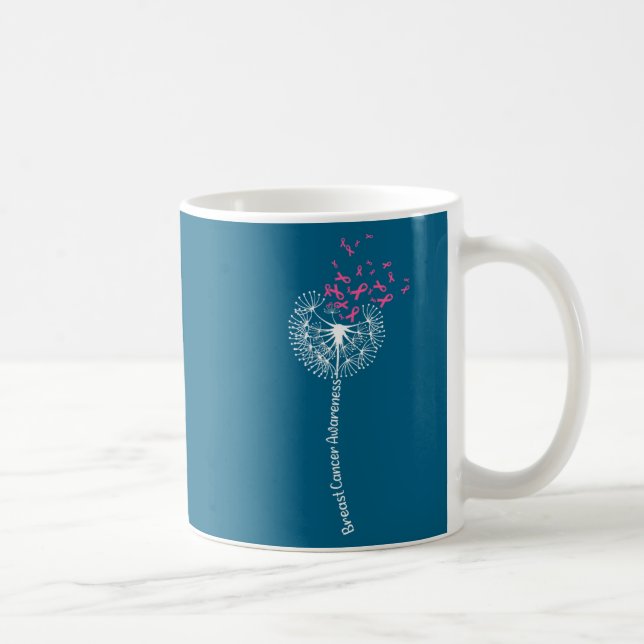 Breast Cancer Awareness Flower Pink Coffee Mug (Right)