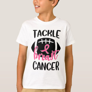 Breast Cancer Awareness Football Ribbon Tackle Bre T-Shirt