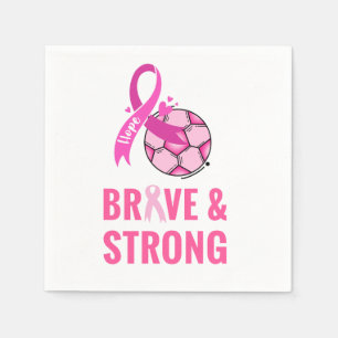 Breast Cancer Awareness for Soccer  Pink ribbon Napkin