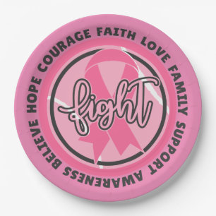 Breast Cancer Awareness for Tennis Player Paper Plate