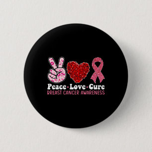 Breast Cancer Awareness For Women Pink Ribbon Peac 2 Inch Round Button
