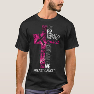 Breast Cancer Awareness Gifts Pink Cross Christian T-Shirt