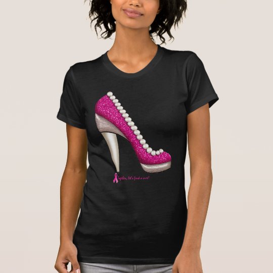 Breast Cancer Awareness Glitter Pearl Pump T-Shirt