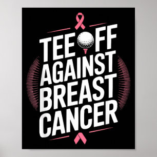 Breast cancer awareness golf player golfer pink poster